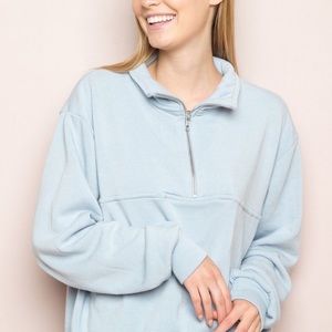 Blue missy quarter zip pullover